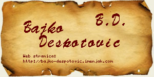 Bajko Despotović vizit kartica